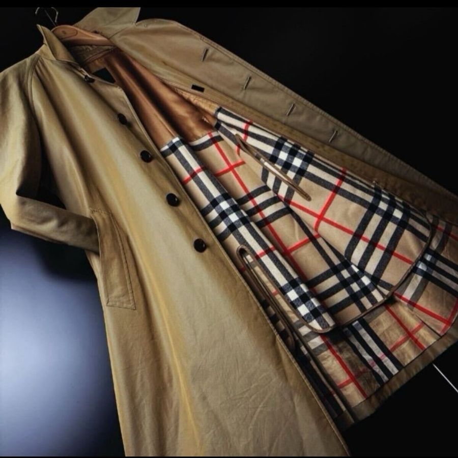 日本二手/Burberry 風衣/有羊毛保暖襯裡-5