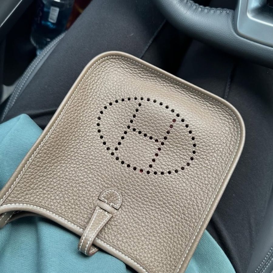 hermes mini evelyne 大象灰銀扣 U刻-0