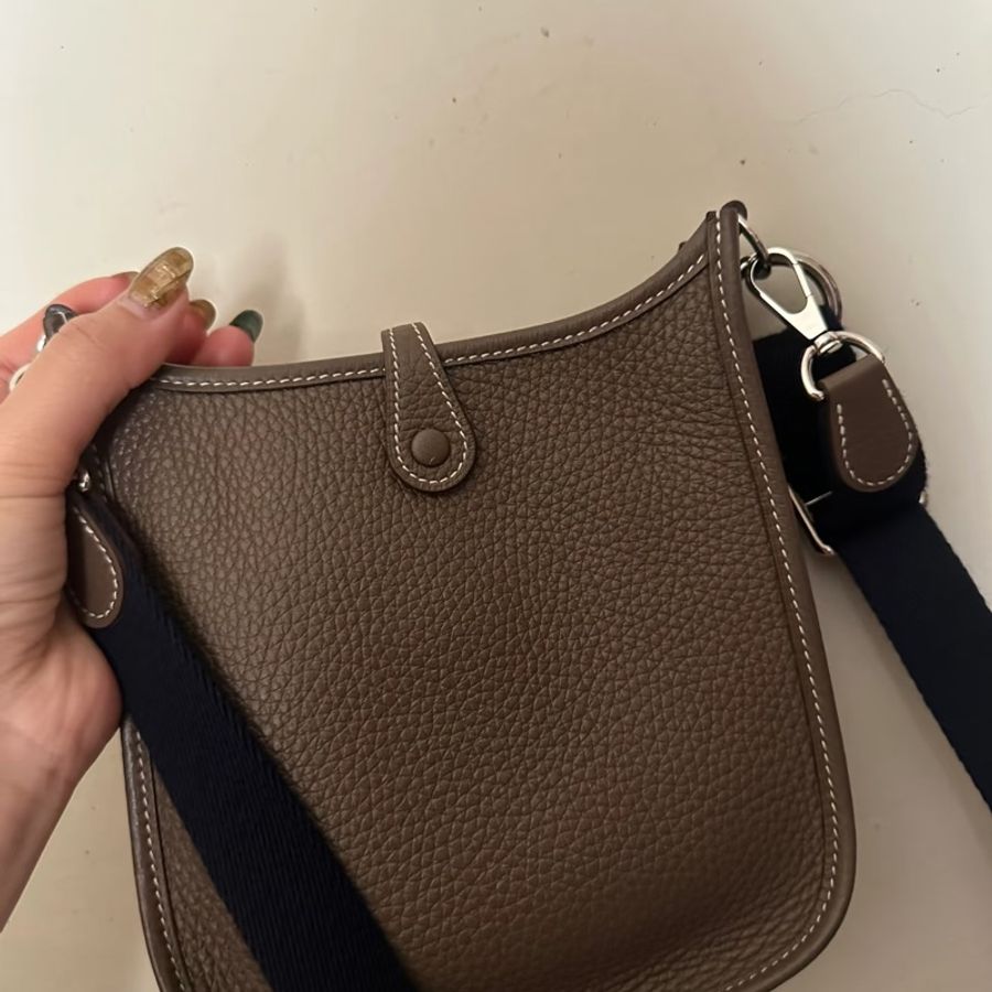 hermes mini evelyne 大象灰銀扣 U刻-1