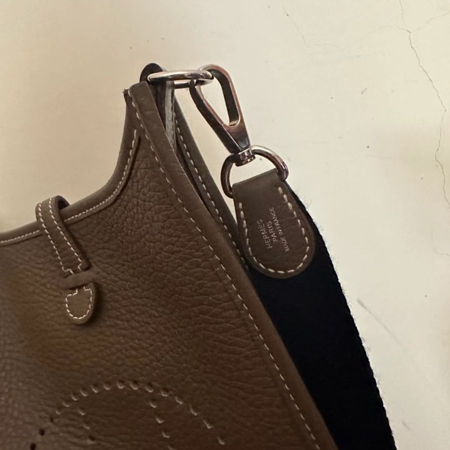 hermes mini evelyne 大象灰銀扣 U刻-2