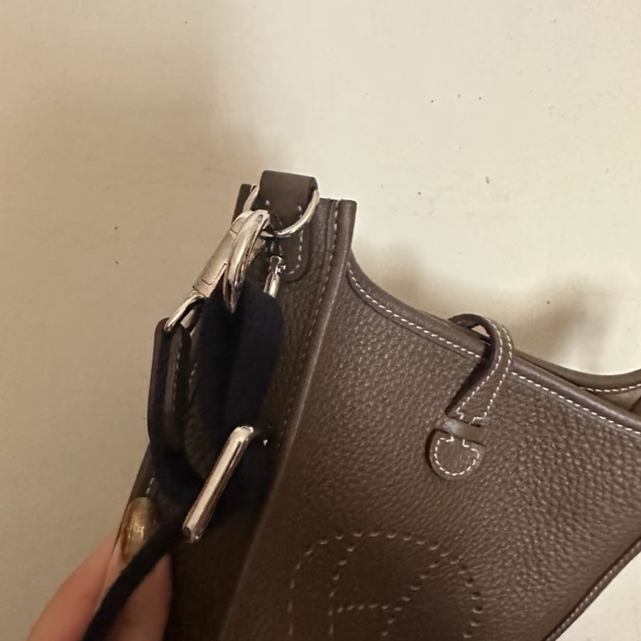 hermes mini evelyne 大象灰銀扣 U刻-4