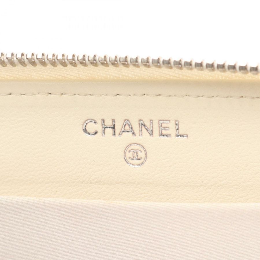 香奈兒 (CHANEL) COCO 標誌長錢包，黑色/白色，二手，女士，雙C標誌-3