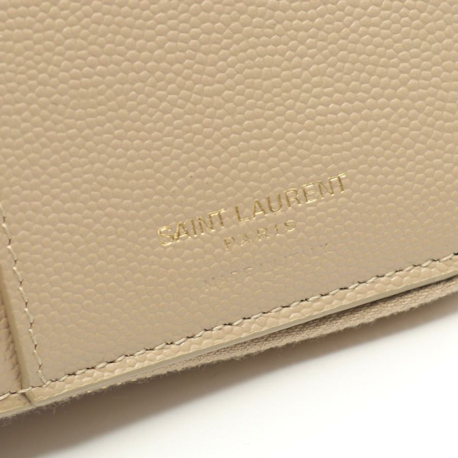 SAINT LAURENT PARIS Monogram 雙折皮夾 668288BOW012721 皮革 米色 二手-4
