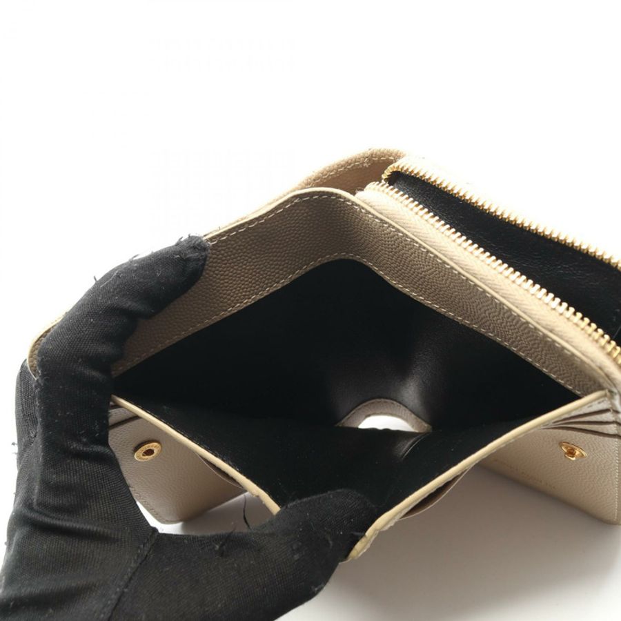 SAINT LAURENT PARIS Monogram 雙折皮夾 668288BOW012721 皮革 米色 二手-8