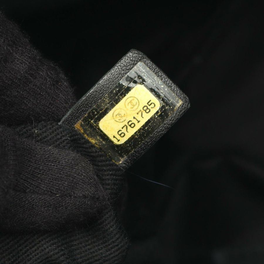 香奈兒 (CHANEL) 絎縫鏈條肩背托特包,粒面小牛皮,黑色,二手,金色五金-4