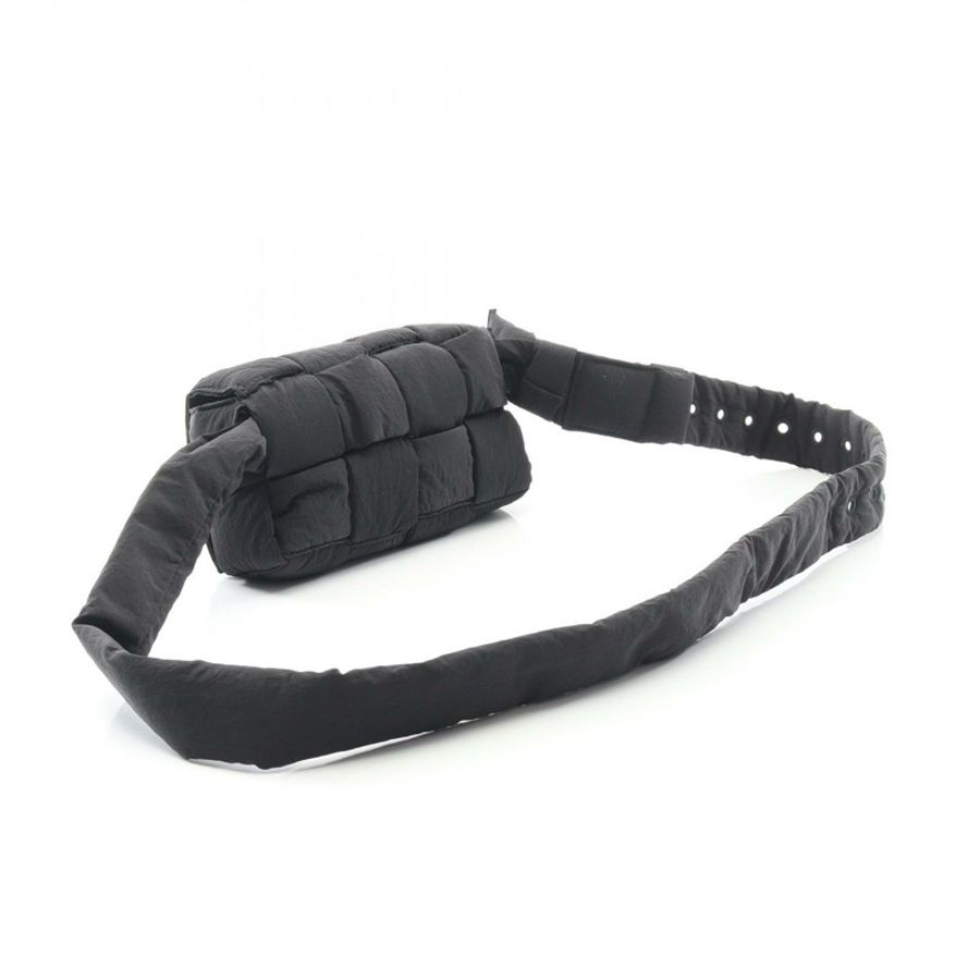 BOTTEGA VENETA 有襯墊 CASSETTE 腰包 679763 VBO80 尼龍 黑色 二手 男女通用-1