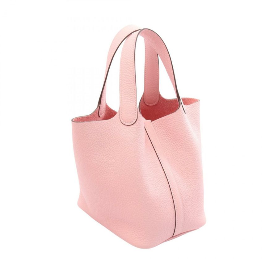 愛馬仕 Picotin Lock PM 手提包 K Taurillon Clemence Rose 櫻花色 二手 SHW-1