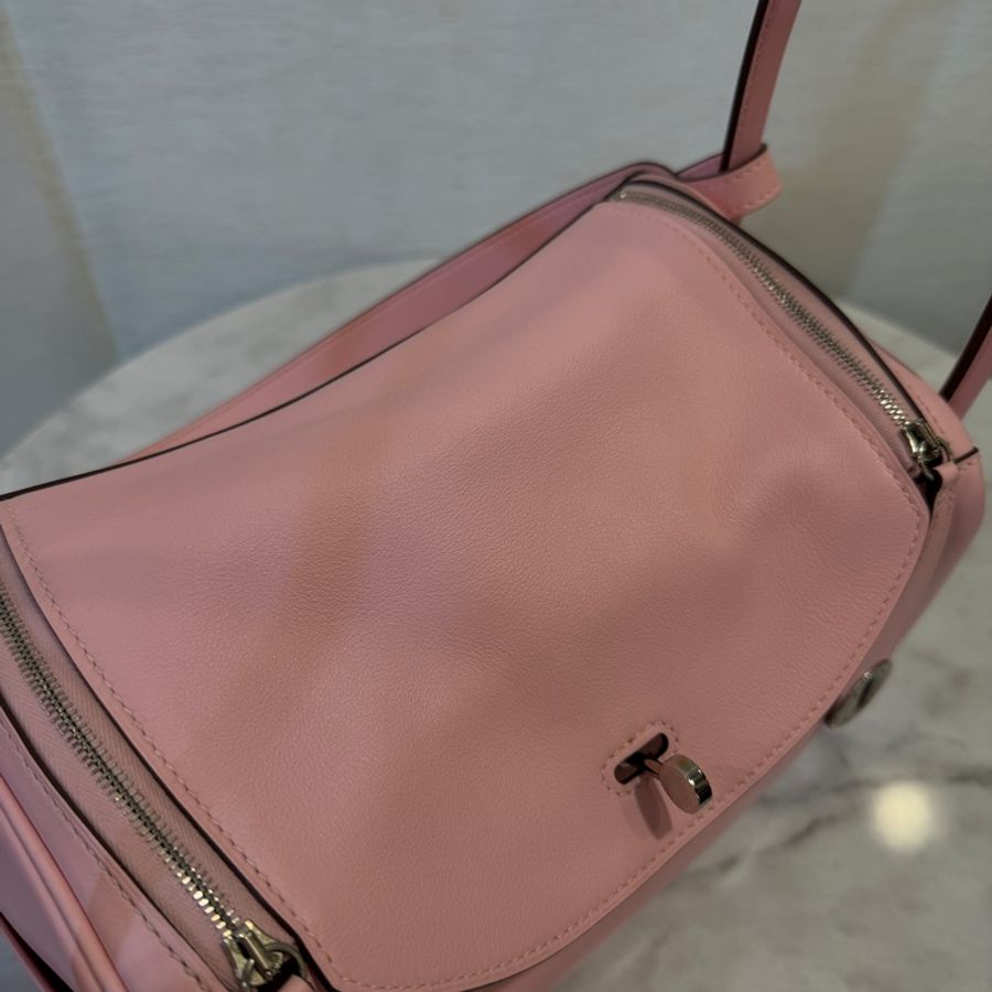 Hermes 3Q櫻花粉Swift皮銀釦Lindy 26-4
