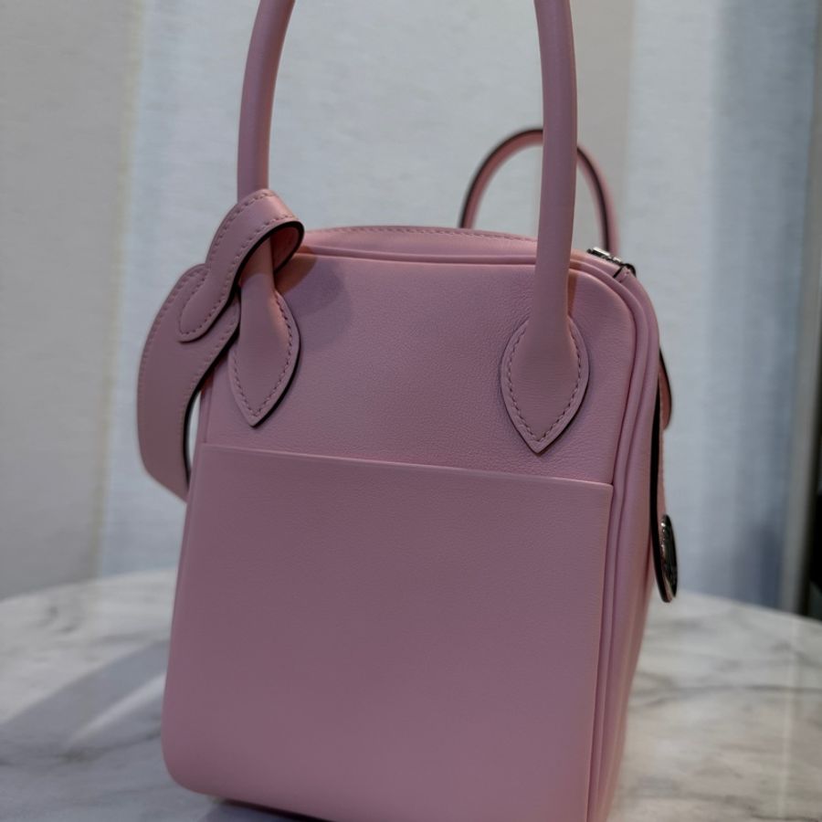 Hermes 3Q櫻花粉Swift皮銀釦Lindy 26-5