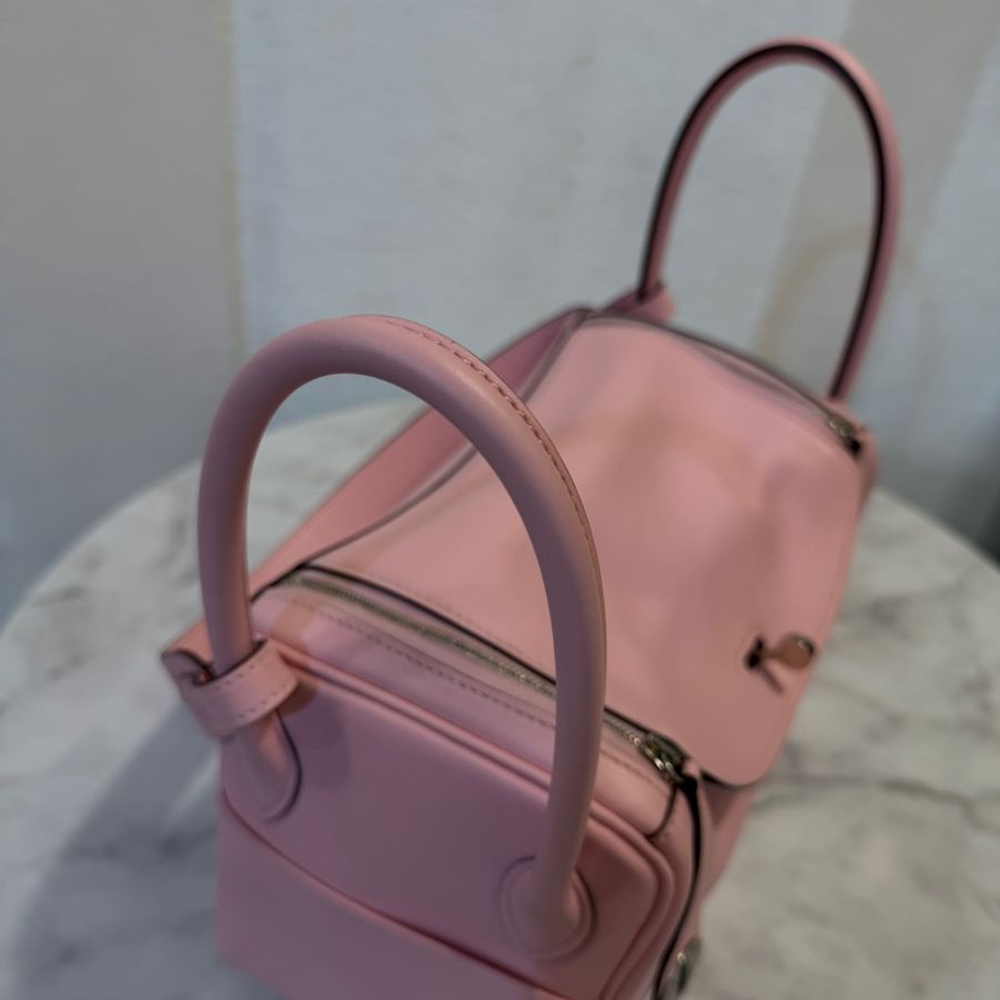 Hermes 3Q櫻花粉Swift皮銀釦Lindy 26-6