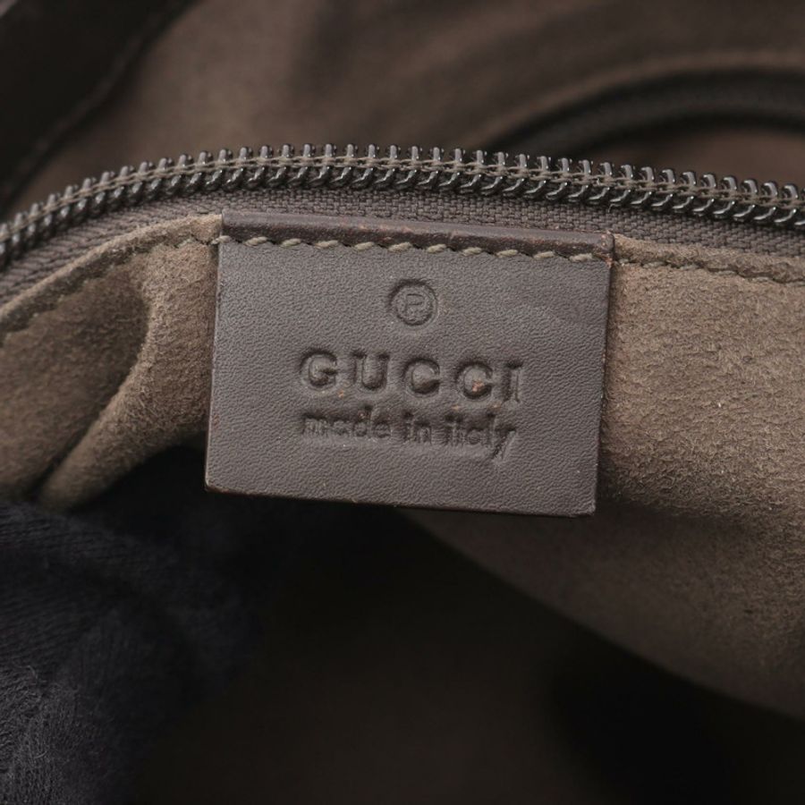 GUCCI GG Supreme 斜背單肩包 406410 帆布皮革 米棕色 二手-3