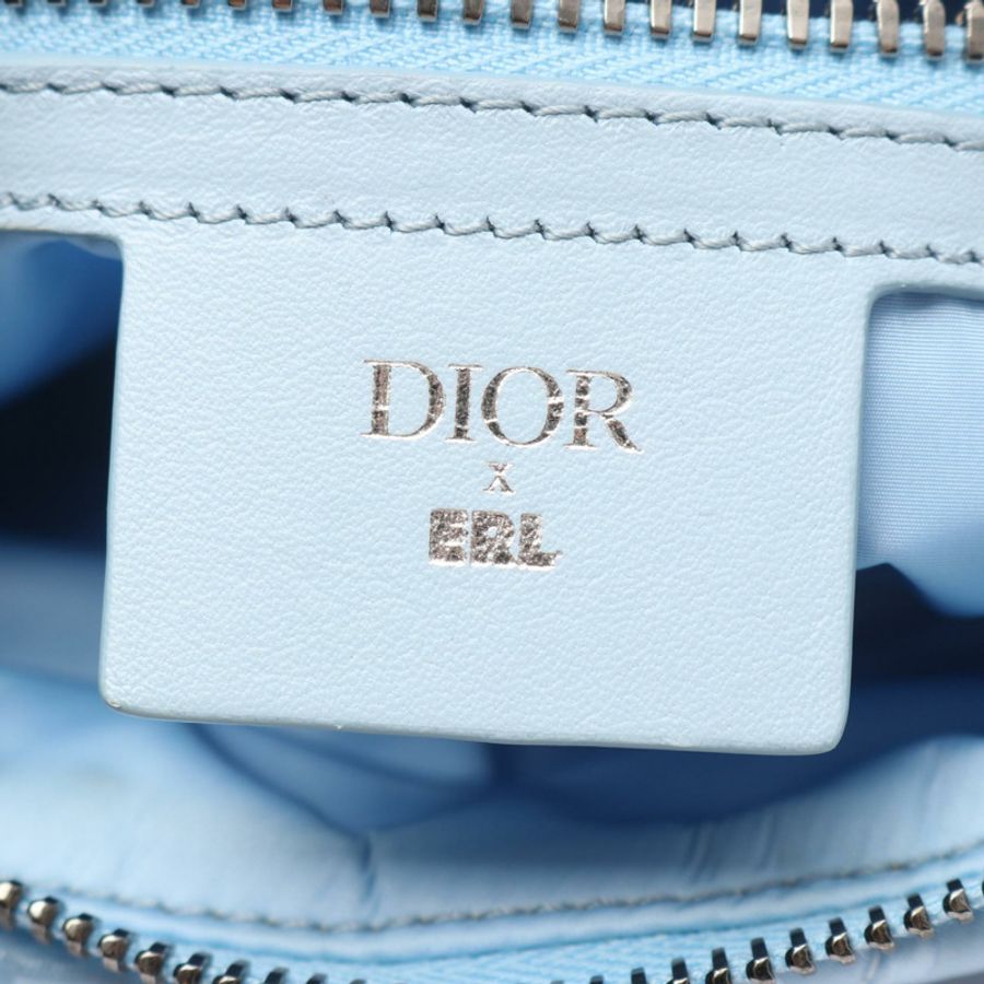 Christian DIOR x ERL Oblique Saddle 腰包 尼龍皮革 藍色 二手 女款-3
