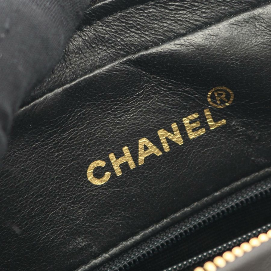 香奈兒 (CHANEL) 絎縫 Diana 翻蓋鏈條肩背斜背包 黑色皮革 金色五金 二手-3