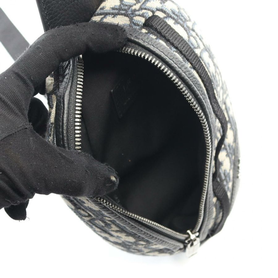 Christian Dior SCARAB Oblique 斜背包 帆布皮革海軍藍 BK 二手-2