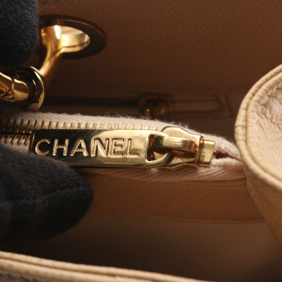 香奈兒 (CHANEL) Matelasse Grand Shopping GST 手提包 A50995 皮革 米色 二手 女士 金色五金-7