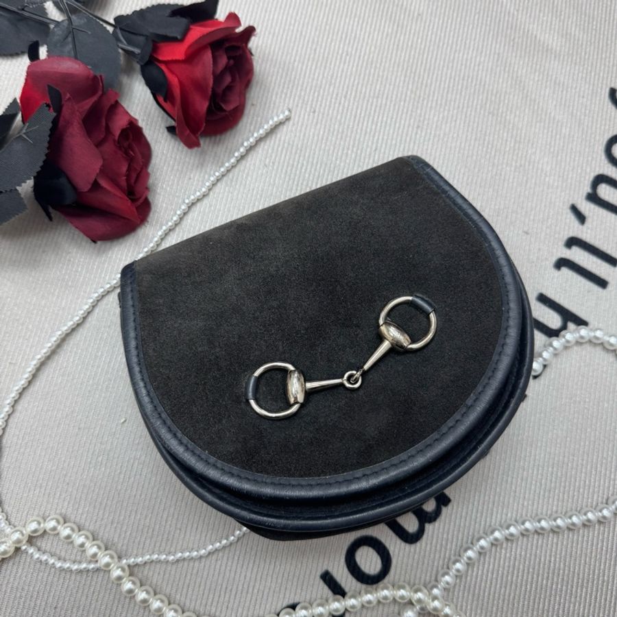 【赫蒂國際精品】 Gucci 古馳 麂皮馬銜扣腰包 中古 vintage-0