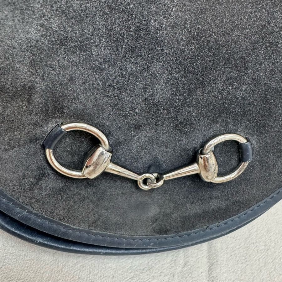 Gucci麂皮馬銜扣腰包 中古 vintage-16