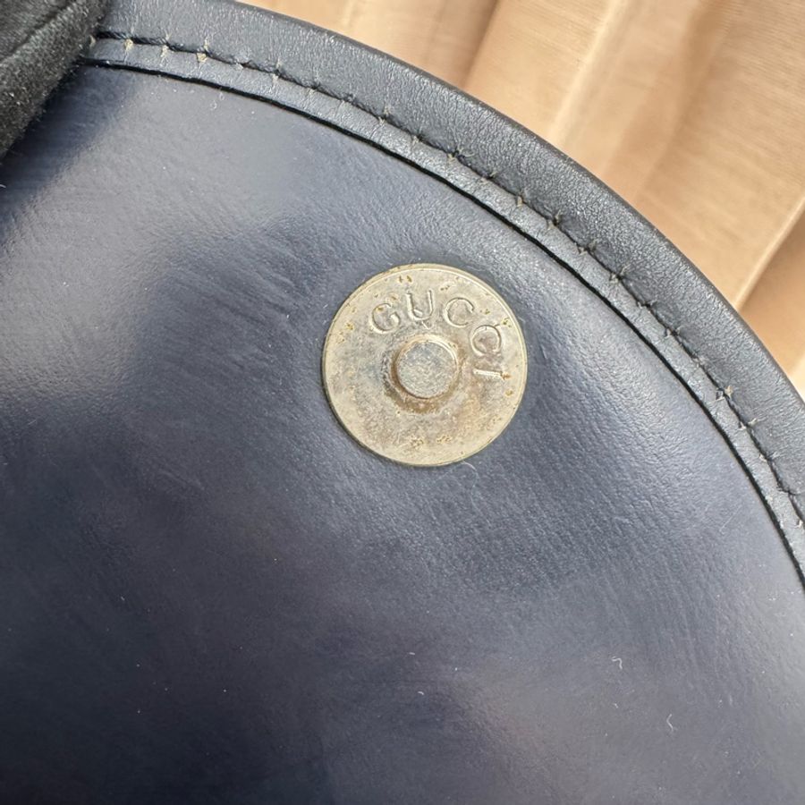 Gucci麂皮馬銜扣腰包 中古 vintage-21