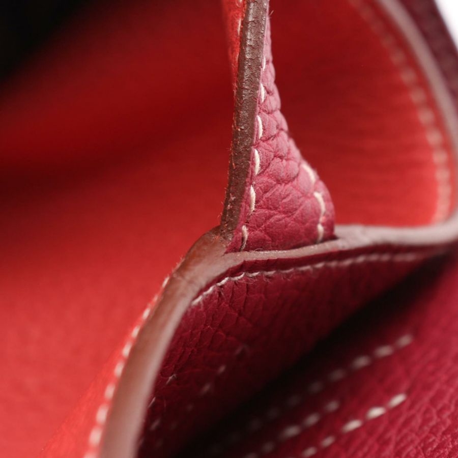 HERMES Doble Sense 45 手提包雙麵包 Taurillon Clemence Bougainvillier 紅寶石色-9