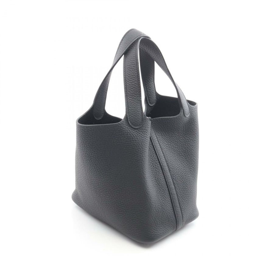 愛馬仕 Picotin Lock PM 托特水桶包 C Taurillon Clemence 黑色二手 SHW-1