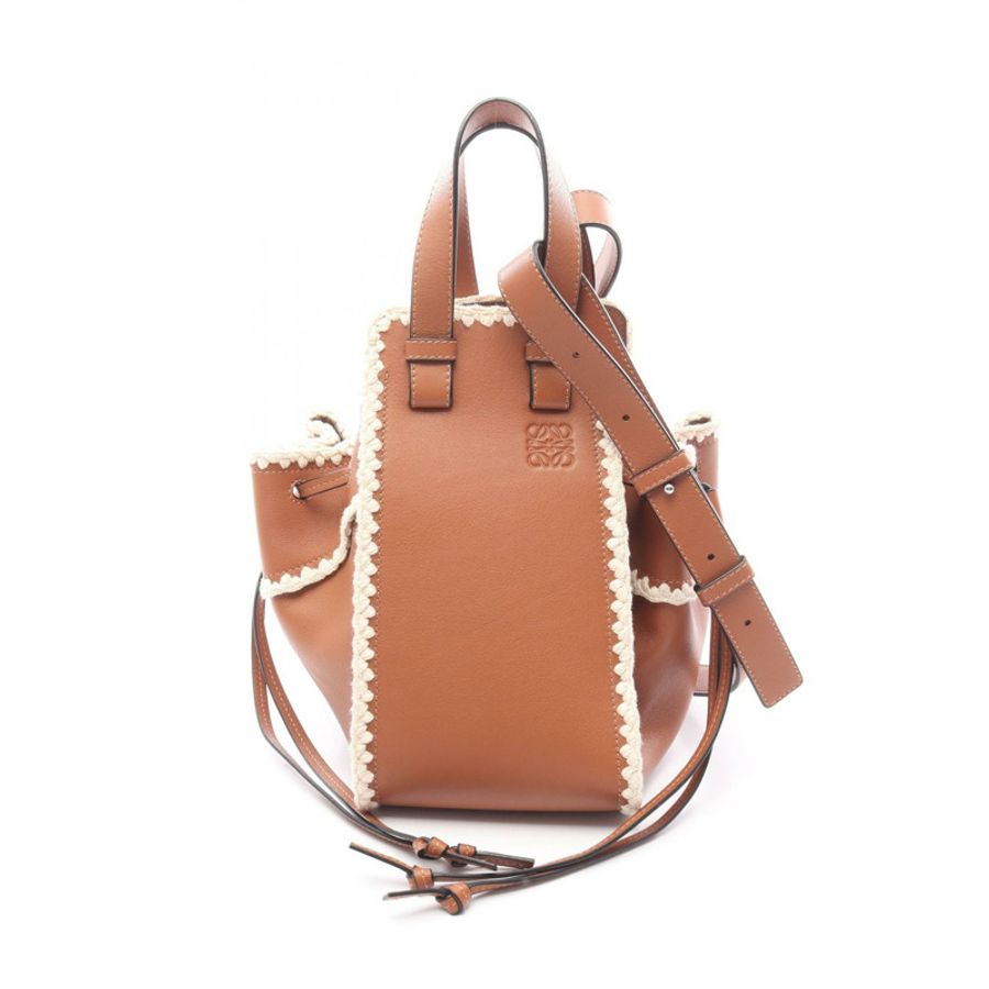 LOEWE Hammock鉤編小號肩斜背包 303.28.Z95 皮革 二手-0
