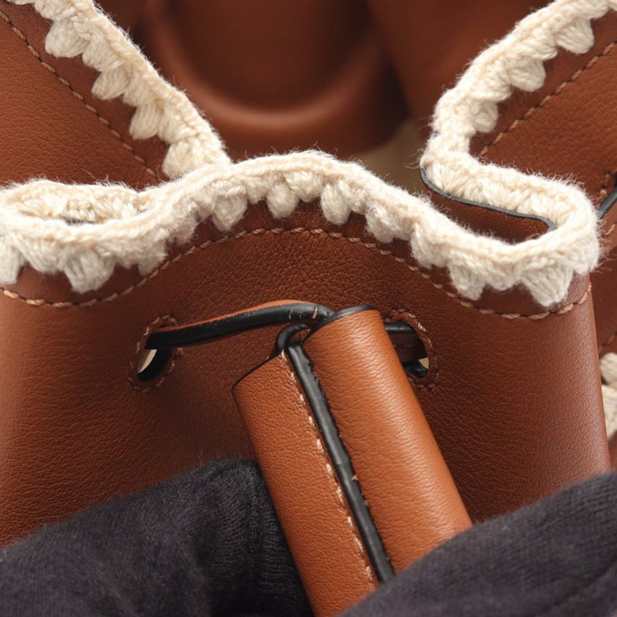 LOEWE Hammock鉤編小號肩斜背包 303.28.Z95 皮革 二手-5