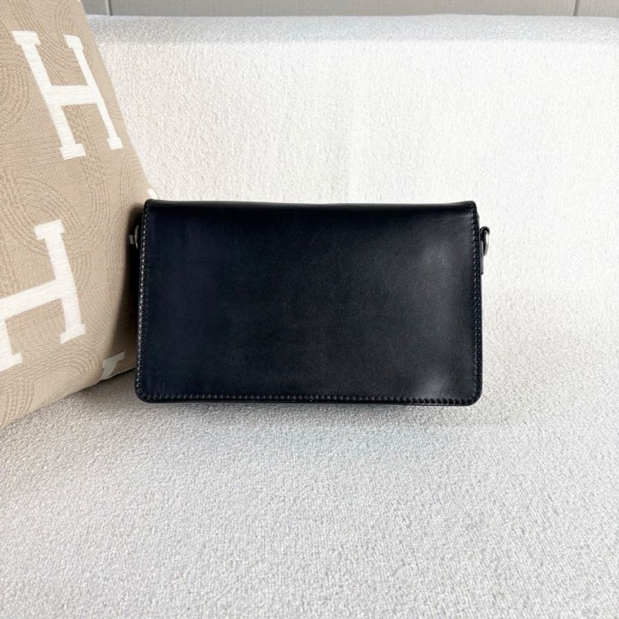 Dior JAdior寬肩帶斜背黑色銀扣黑銀牛皮25*16*7 98新配件塵袋-5