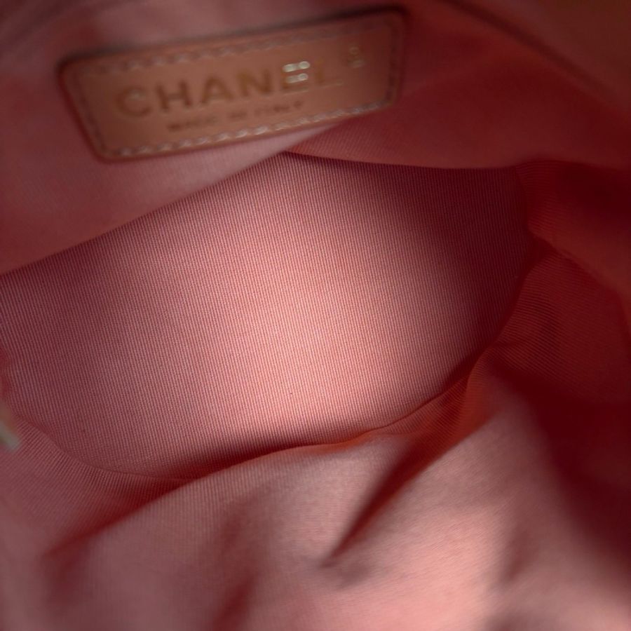 Chanel 23A子母後背包橙色金扣芯片款17*15*12 99新配件塵袋-2