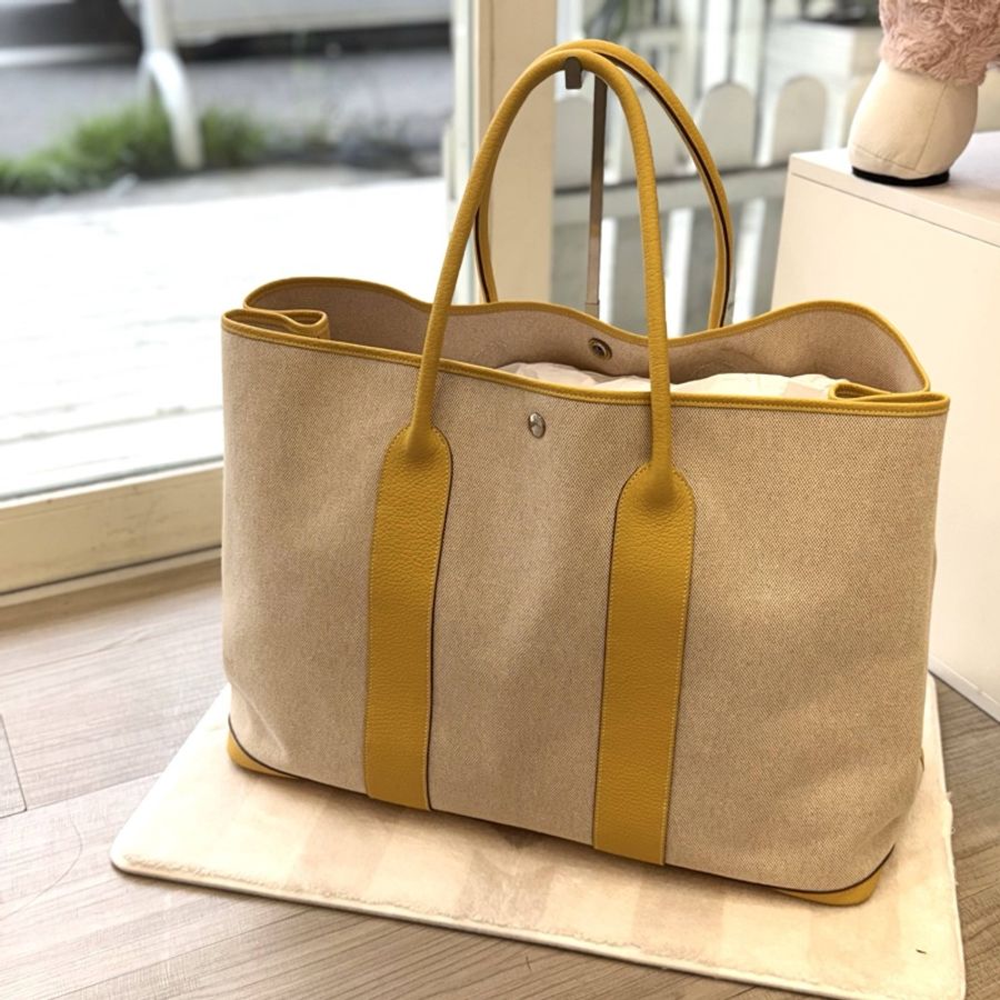 Hermès Garden Party 花園系列 鵝黃色托特包-0