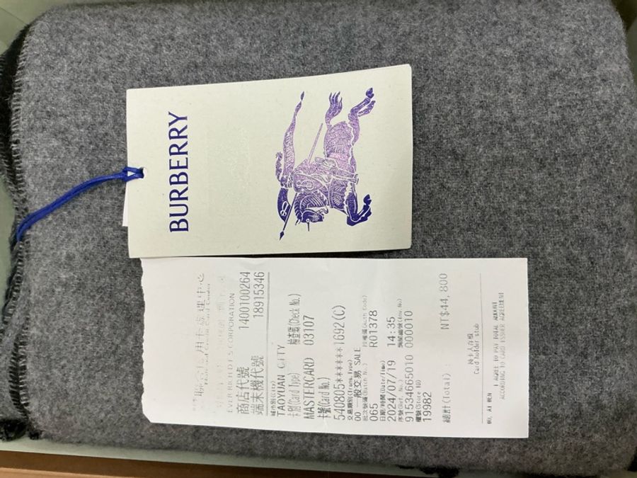 Burberry 客什米爾/黑灰戰馬雙面圍巾🧣-7