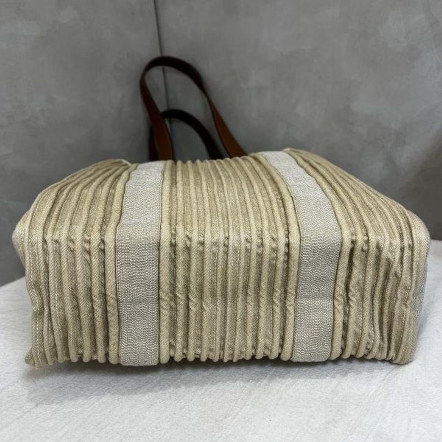 Hermès 麻質百褶托特包-7