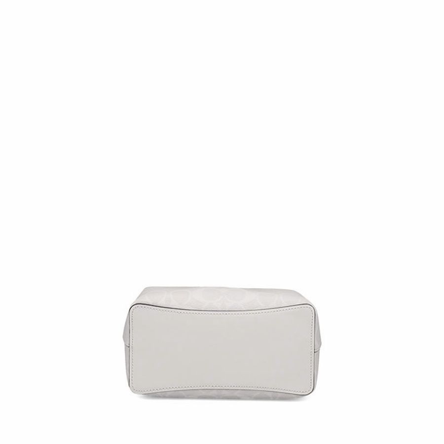 Coach 女士 金屬徽標小號手提包均碼碼長：22cm，寬：10cm，高：22cm-5