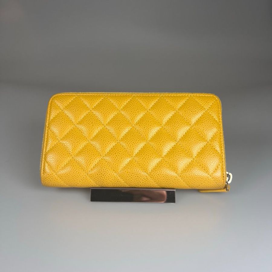 CHANEL 黃荔枝ㄇ拉長夾 25開-2