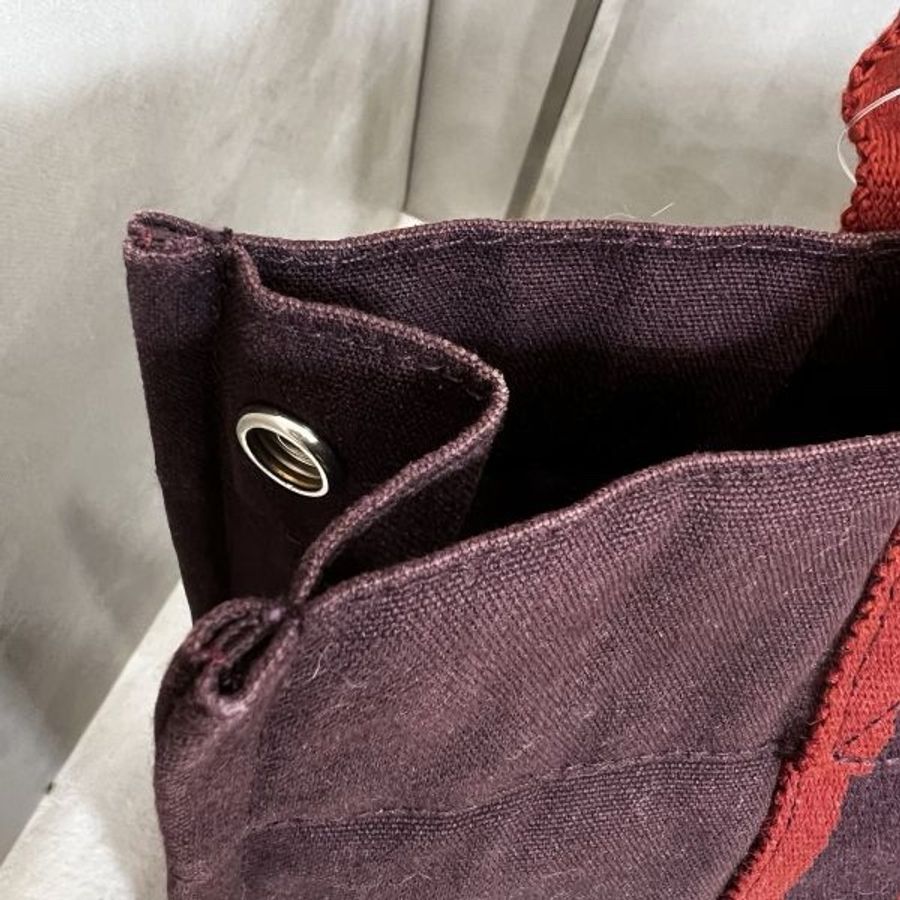 Hermès 酒紅中號帆布手袋-11