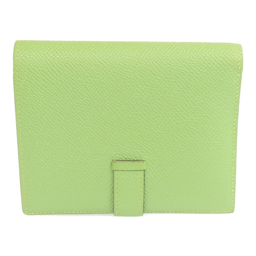 HERMES Epsom皮革Bearn Wallet金扣錢包Vert Criquet-3