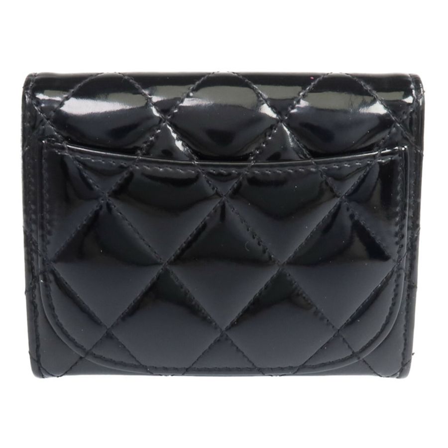 CHANEL 漆皮皮革Wallet銀扣錢包-1