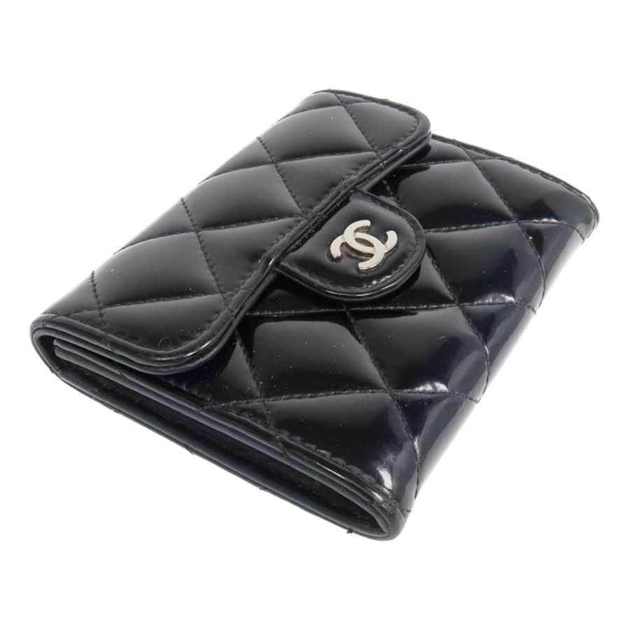 CHANEL 漆皮皮革Wallet銀扣錢包-3