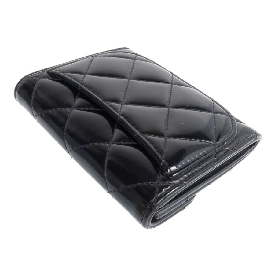 CHANEL 漆皮皮革Wallet銀扣錢包-4