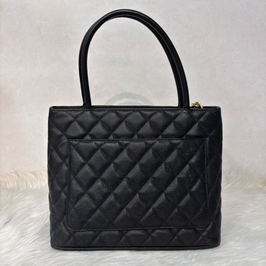 Chanel 1804 GST BOOKTOTE 黑色荔枝皮 金幣包 肩背包 手提包 托特包-3