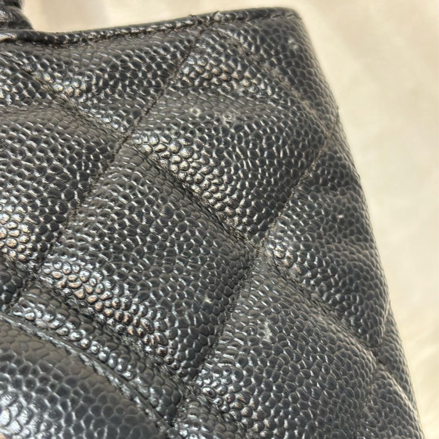 Chanel 1804 GST BOOKTOTE 黑色荔枝皮 金幣包 肩背包 手提包 托特包-6