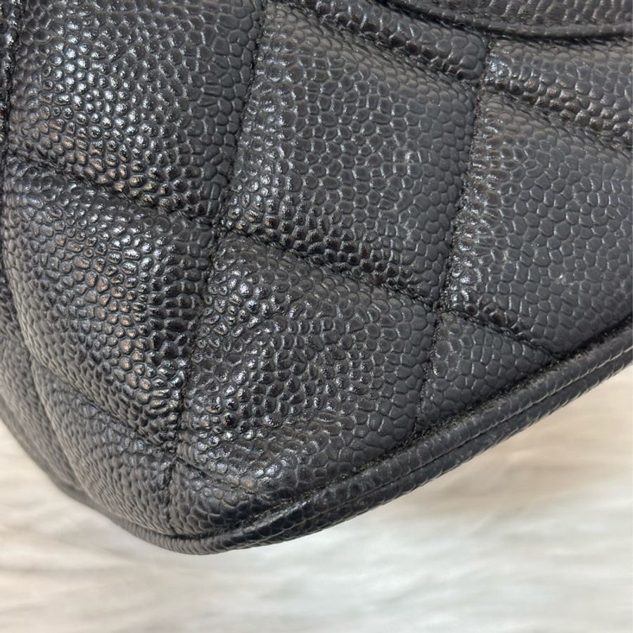 Chanel 1804 GST BOOKTOTE 黑色荔枝皮 金幣包 肩背包 手提包 托特包-36