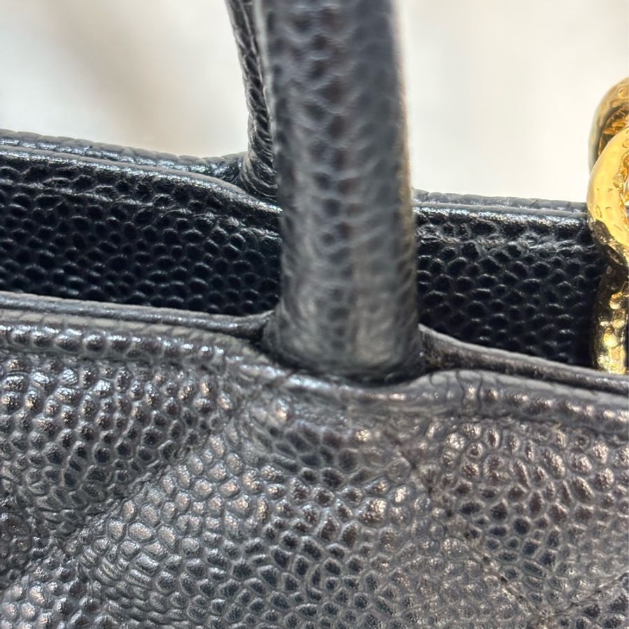 Chanel 1804 GST BOOKTOTE 黑色荔枝皮 金幣包 肩背包 手提包 托特包-59