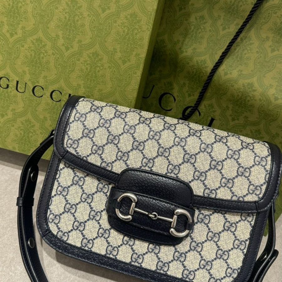 ｛近新🔥大全配💫｝Gucci 1955 Horsebit baga馬銜扣肩背包-0