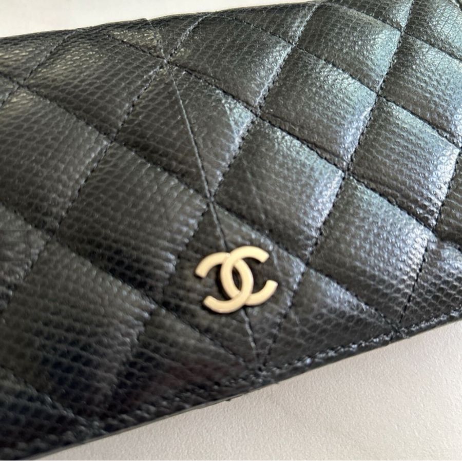 售出—香奶奶♡停產蟒蛇皮 Chanel Coco Mark 長款皮夾 購於日本精品店-6