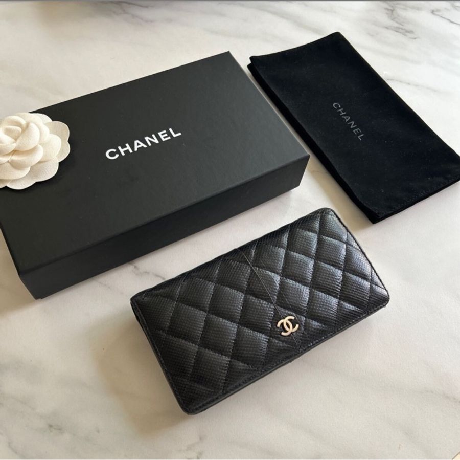 售出—香奶奶♡停產蟒蛇皮 Chanel Coco Mark 長款皮夾 購於日本精品店-15