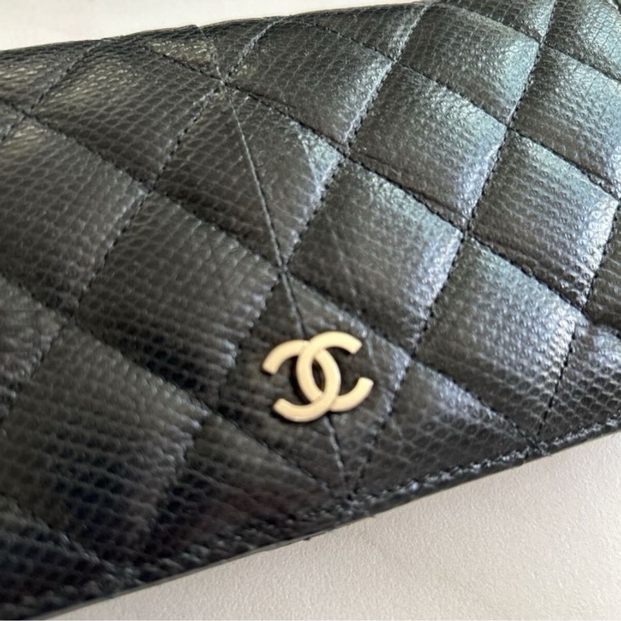 售出—香奶奶♡停產蟒蛇皮 Chanel Coco Mark 長款皮夾 購於日本精品店-16