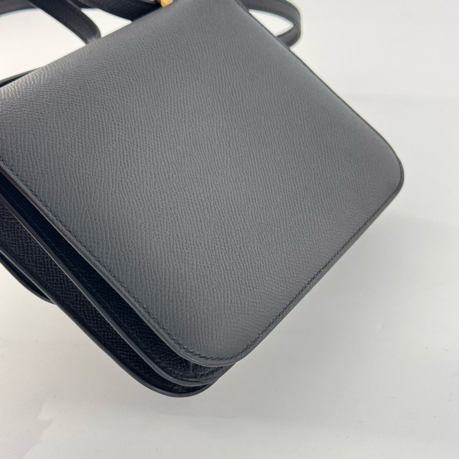 99新閑置品Hermes constance mini愛馬仕康康19 黑色金扣 Ep皮-8