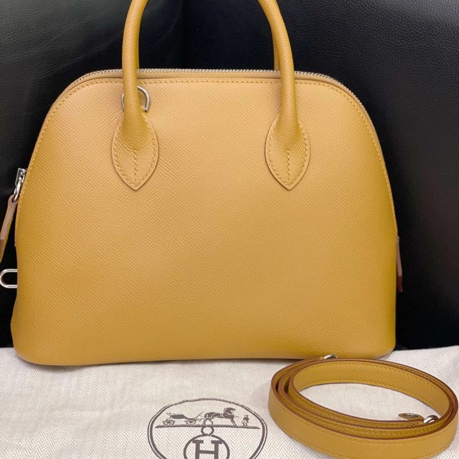 98新Hermes bolide25愛馬仕保齡包25 z刻芝麻色-0