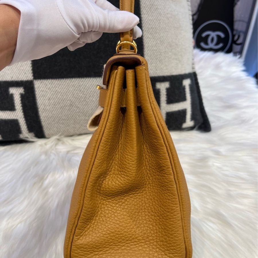 hermes 愛馬仕 Kelly28 芝麻色 金扣 togo Y 閒置-2