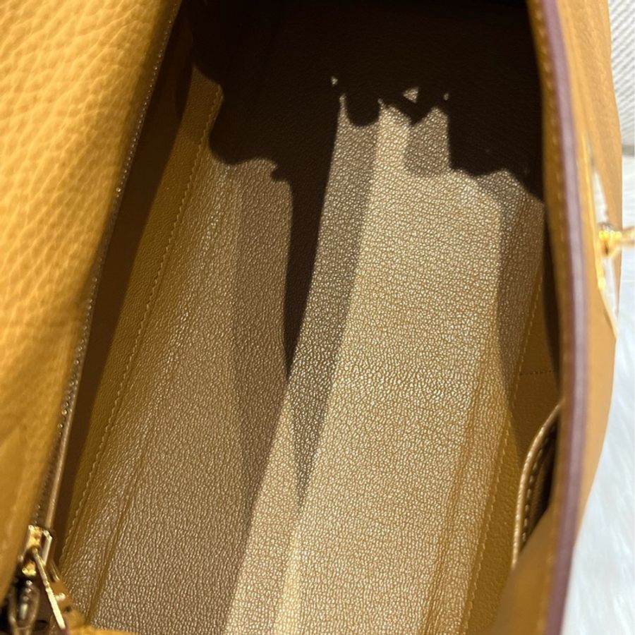 hermes 愛馬仕 Kelly28 芝麻色 金扣 togo Y 閒置-13